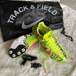 Nike Zoom Cleats Track & Field Ladies 7.5 Racing Distance (NEW) tote included